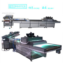 Impressora de tela automática com linha de processo de máquina de cura UV